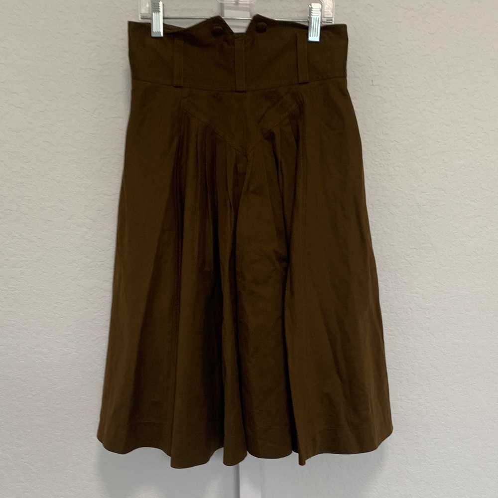 Y2K French Connection Brown A Line Midi Skirt - Picture 4 of 9